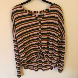 Striped Woven Long Sleeve Shirt